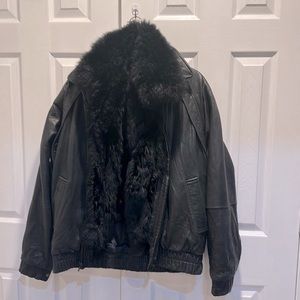 Vintage Golden Collection by Rafelo Soft Leather Jacket with Opossum Fur